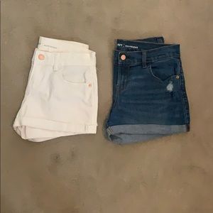 Old Navy Women’s Jean Shorts - White and Dark Blue